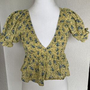 Urban Outfitters Floral Boho Crop Top 100% Cotton Size Small